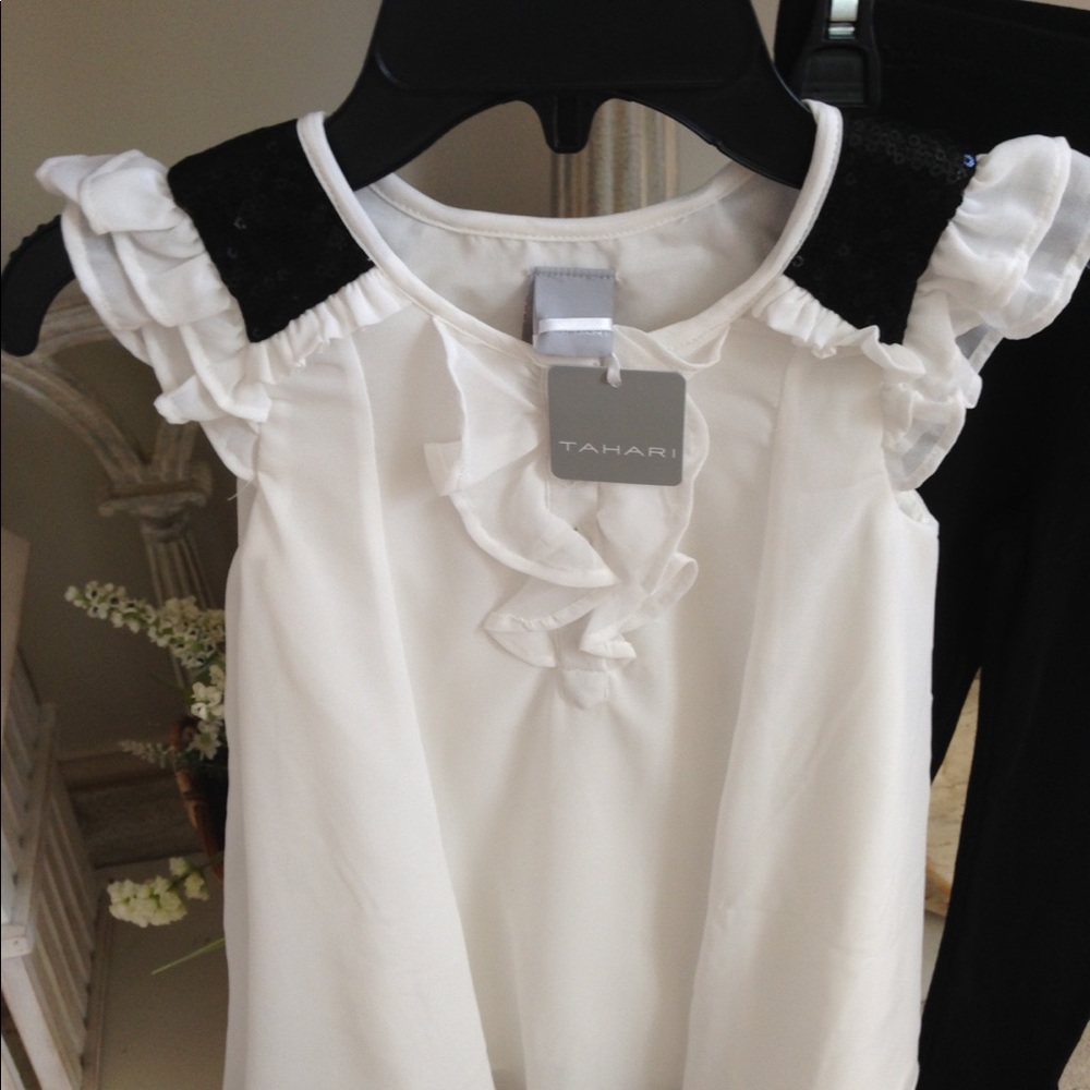 🆕 Tahari Girls 2 Piece Set size 6 Blouse / Pants